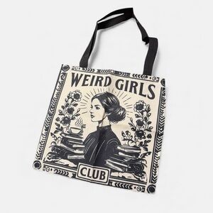 Weird Girls Club Black and White Tote Bag